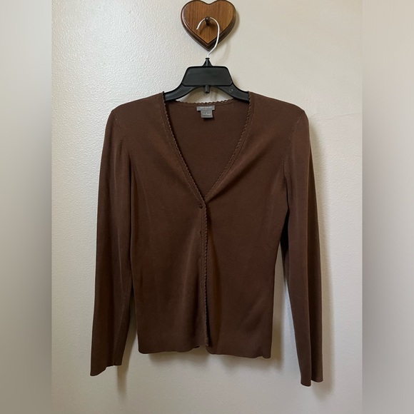 Vintage brown Ann Taylor Cardigan size small - Picture 1 of 5